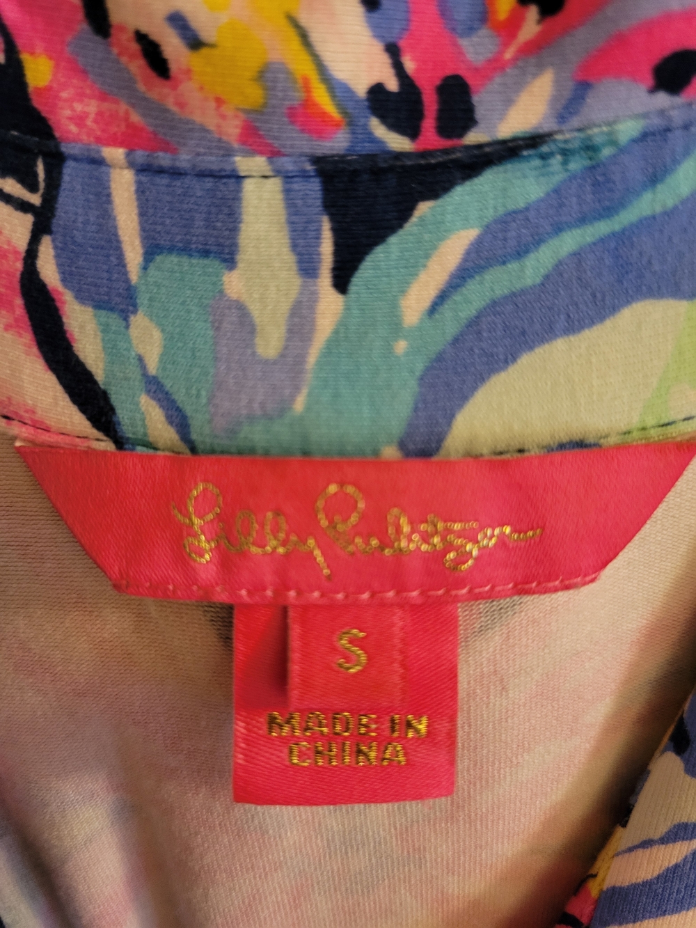 Lilly Pulitzer Floral Navy Knit Maxi Shirt Dress with Tie Waist - Picture 7 of 7